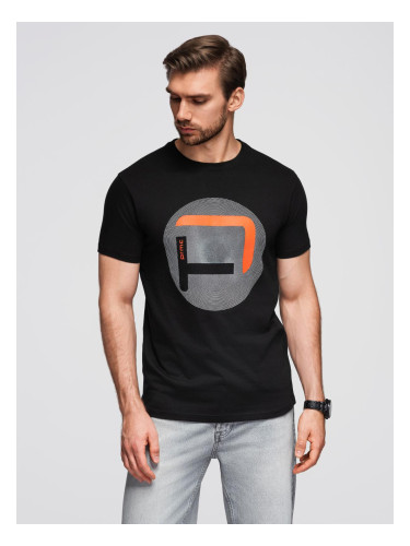 Ombre Men's large print t-shirt - black