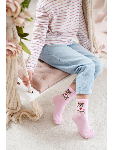 Milena Детски Младежки чорапи Мече Розови