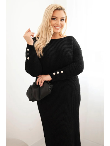 Kesi Włoski Women's Plus Size Sweater Dress with Mohair black