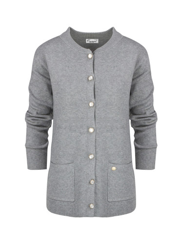 Pri Classic warm thick short cardigan sweater EMILIA decorative buttons