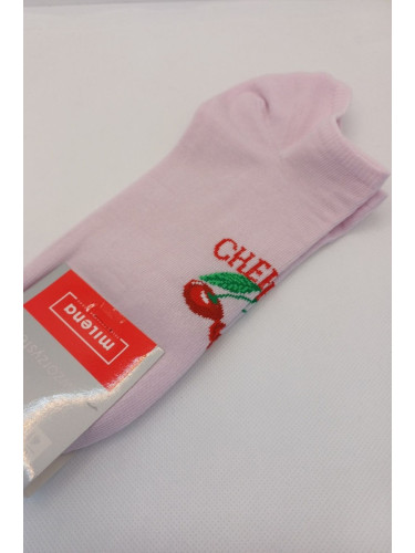 Milena Дамски къси чорапи CHERRIES Розови