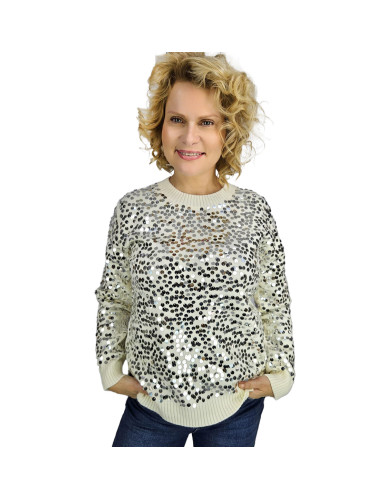 Pri Warm women's sweater front with large sequins fashionable ALEXIS