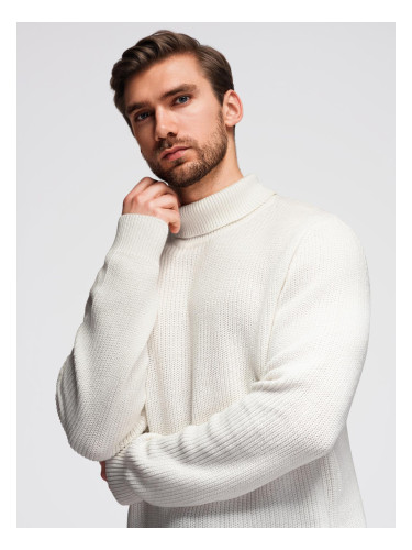 Ombre Classic men's cotton turtleneck sweater - white
