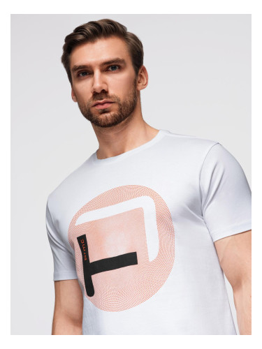 Ombre Men's t-shirt with large print - white