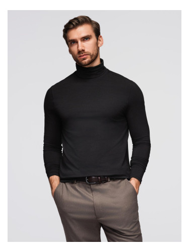 Мъжка черна поло яка с дълъг ръкав