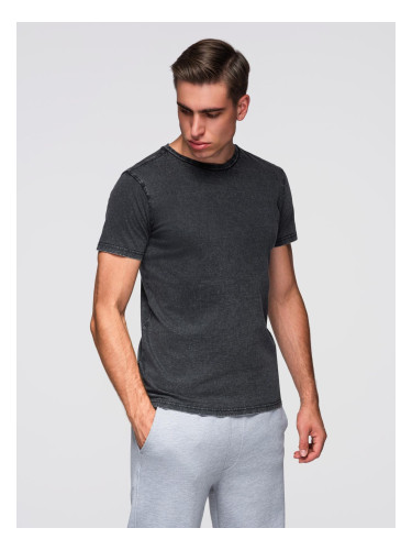 Ombre Men's T-shirt with wash effect - black