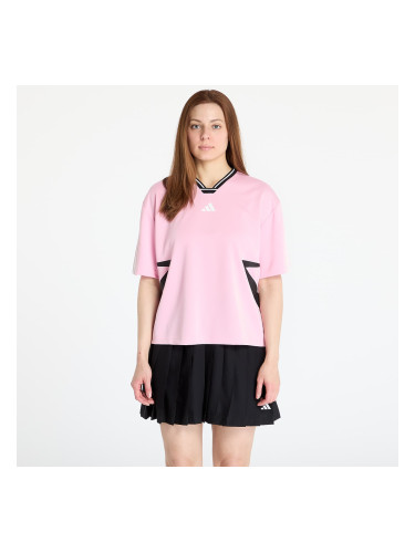 Тениска adidas Tiro Cut 3 Stripes Color Block Boyfriend T-Shirt True Pink/ Black/ White S