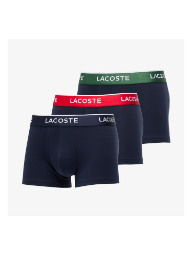 Боксерки LACOSTE Trunk 3-Pack Navy Blue/ Green/ Red/ Navy L