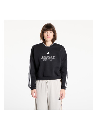 Суитшърт adidas W Tiro Cut 3 Stripes Fleece Sweatshirt Black/ White L