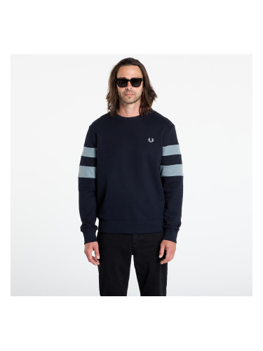 Суитшърт FRED PERRY Peached Tipped Sleeve Sweatshirt Navy L