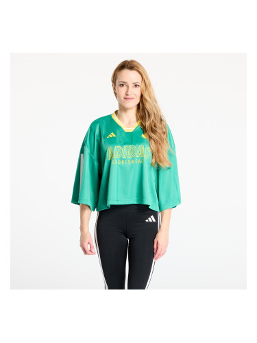 Джърси adidas Tiro Cut 3 Stripes Oversized Mesh Jersey Semi Court Green/ Black/ Pure Sulfur L