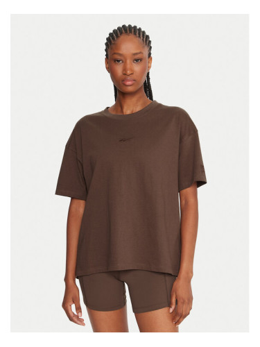 Reebok Тишърт RK25315CCW Кафяв Regular Fit