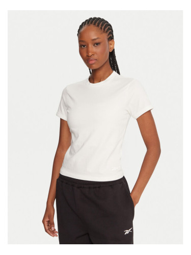 Reebok Тишърт RK25309CCW Бял Slim Fit
