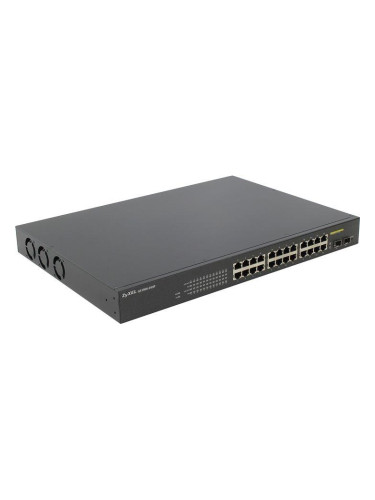 Суич ZYXEL GS1900-24HP, 24 портов управляем PoE, за монтаж в шкаф