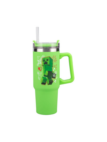 Чаша Paladone: Minecraft - Green 900ml Multiway Travel Cup Stra, PP146