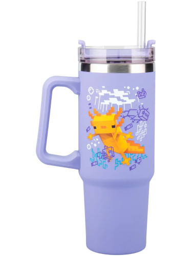 Чаша Paladone: Minecraft - Purple 900ml Multiway Travel Cup Straw, PP