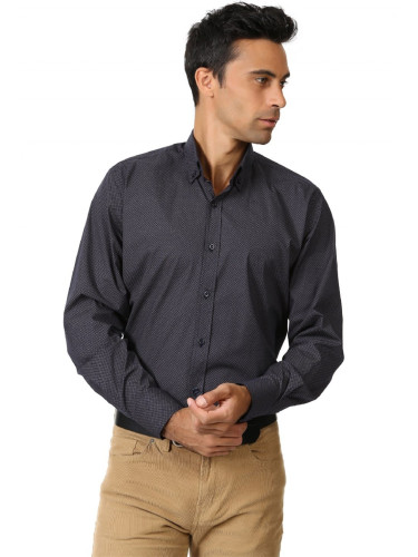G577 DEWBERRY SHIRT-NAVY BLUE- BROWN