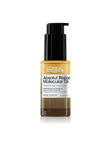 L’Oréal Professionnel Serie Expert Absolut Repair Molecular подхранващо масло за коса за увредена коса 30 мл.