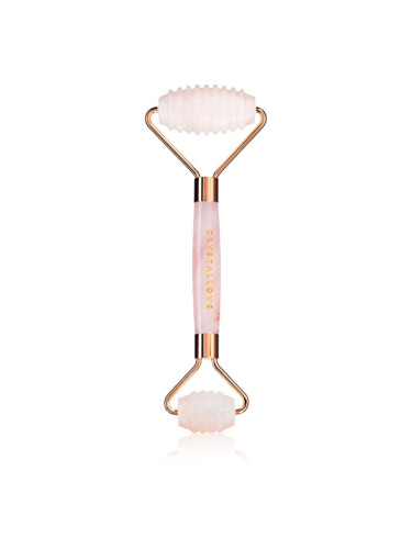 Crystallove Rose Quartz 3D Teeth Roller масажно валяче за лице 1 бр.