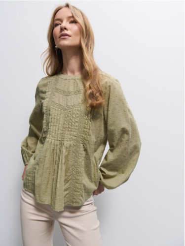 Mohito - Памучен топ - каки