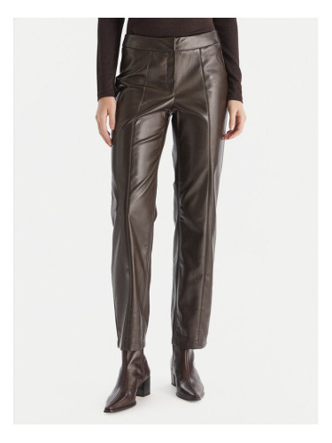 Vero Moda Панталони от имитация на кожа Vips 10336342 Кафяв Straight Fit