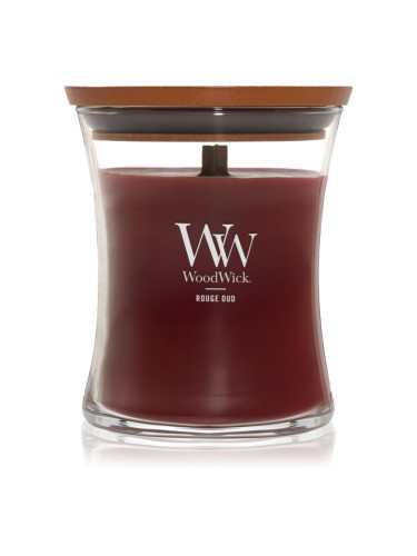 Woodwick Opulent Wood Rouge Oud ароматна свещ с дървен фитил 275 гр.