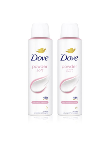 Dove Powder Soft дезодорант спрей 2x150 мл.