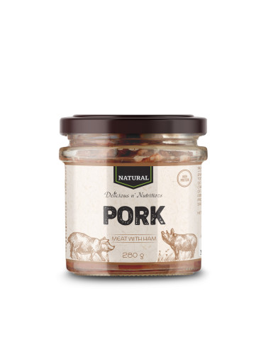 DELICIOUS N' NUTRITIOUS - Свинско месо в буркан - NATURAL MEAT PORK - 280 g