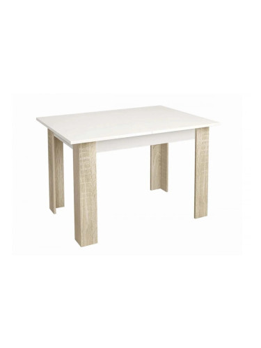 Трапезна маса Мебели Богдан Radina, Бяло и Дъб сонома, разтегателна