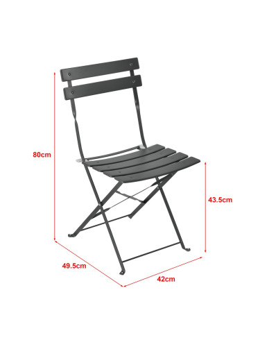 Бистро комплект Caprile 3 части. сгъваема стомана тъмно сиво []