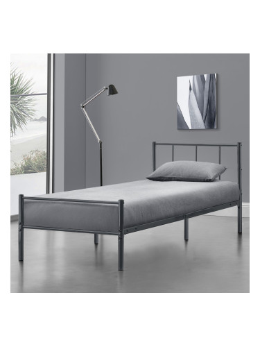 Метално легло Лаос 90х200 см тъмно сиво