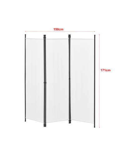 Разделител Huesca 3 части 150x171 см бял
