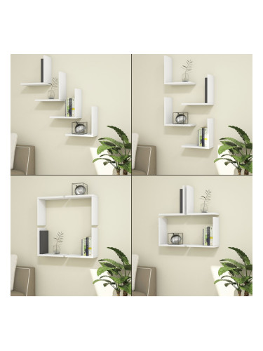 Стенен рафт Broby в комплект от 4 30 x 30 x 16 cm бял []