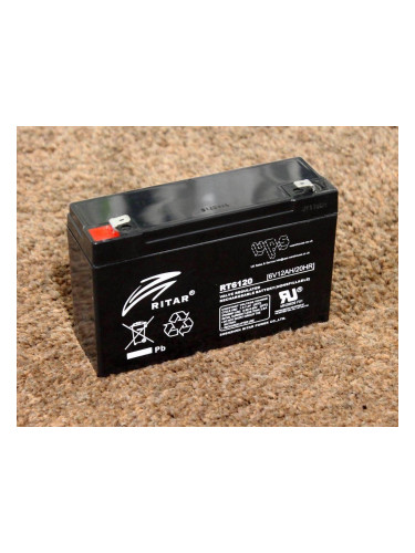 Оловна батерия RITAR, (RT6120) AGM, 6V, 12Ah, 150 /50 /93 mm, Терминал
