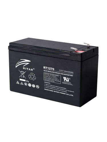 Оловна Батерия RITAR, (RT1270) AGM, 12V, 7Ah, 151/ 65/ 94 mm, Терминал