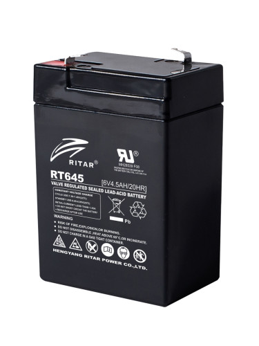 Оловна батерия RITAR, (RT645) AGM, 6V, 4.5Ah, 70/ 47/ 99mm, Терминал1