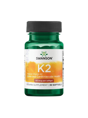 СУОНСЪН ВИТАМИН K2 софт гел капсули 50 мкг * 30