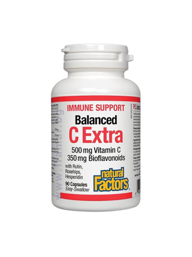 ИМУН СЪПОРТ ВИТАМИН C ЕКСТРА 500 + БИОФЛАВОНИ 350 мг капсули * 90 НАТУРАЛ ФАКТОРС