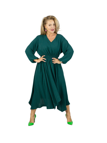 Pri ADELE midi dress with elastic waist and v-neckline