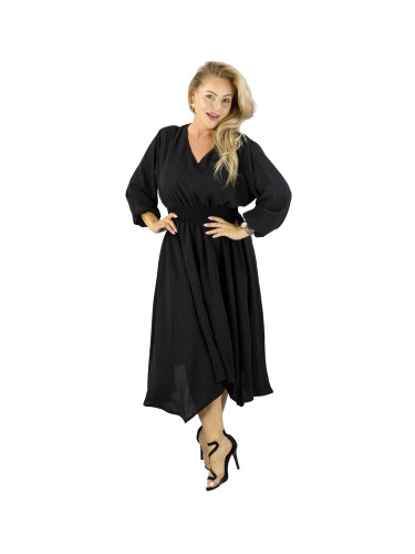 Pri ADELE midi dress with elastic waist and v-neckline