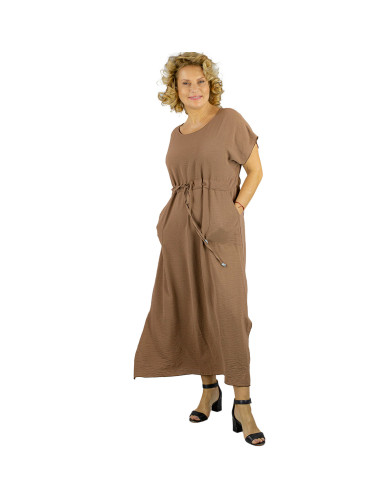 Pri Long maxi dress with waist tie "Summer Elegance"