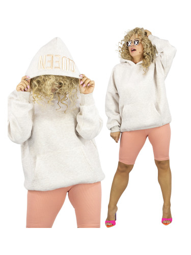 Pri Women's oversize hoodie with QUEEN embroidery