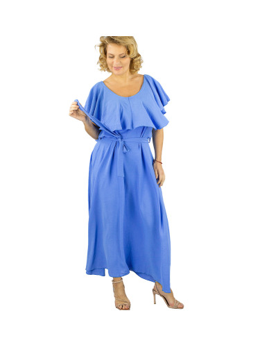 Pri Airy maxi dress with ruffles and waist tie STELLA