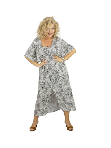 Pri Oversize dress with belt and V neckline SAFARI DREAM