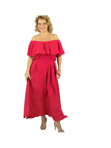 Pri Airy maxi dress with ruffles and waist tie STELLA