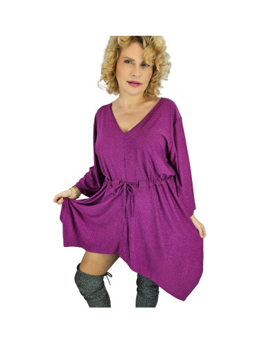 Pri Beautiful loose mini asymmetrical glitter dress OPALINA