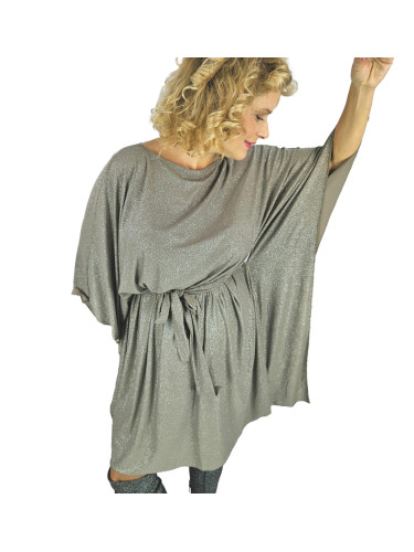 Pri Brocade Butterfly Tunic Dress tied at the waist ELENA