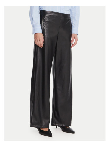 Marella Панталони от имитация на кожа Anello 2525786062 Черен Wide Leg