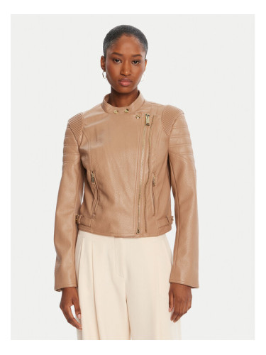 Guess Яке от имитация на кожа W5YL1 9WHDS0 Бежов Regular Fit