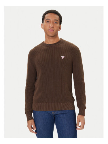 Guess Jeans Пуловер M4BR30 Z3HM1 Кафяв Regular Fit